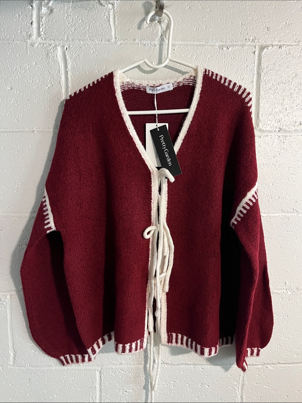 Pretty Garden Tie-Front Cardigan Sweater - Medium